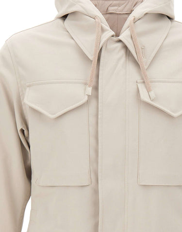 ELEVENTY Giacca con pettorina in cotone tencel WHITE Uomo 