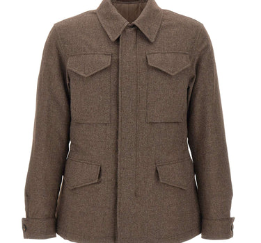 ELEVENTY Giacca in lana con tasconi BROWN Uomo 
