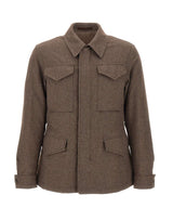 ELEVENTY Giacca in lana con tasconi BROWN Uomo 