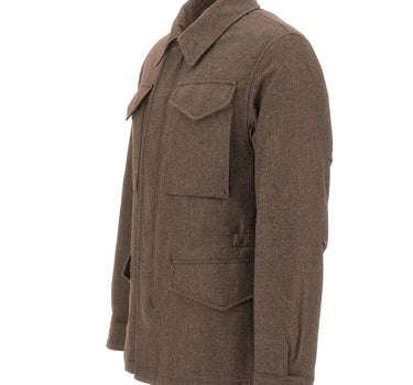 ELEVENTY Giacca in lana con tasconi BROWN Uomo 