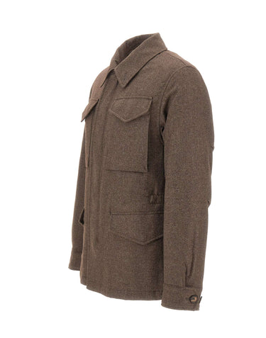 ELEVENTY Giacca in lana con tasconi BROWN Uomo 