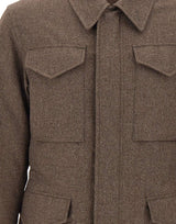 ELEVENTY Giacca in lana con tasconi BROWN Uomo 