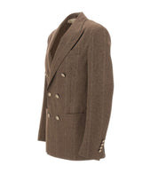 ELEVENTY Blazer doppiopetto in lana e cashmere BROWN Uomo 