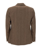 ELEVENTY Blazer doppiopetto in lana e cashmere BROWN Uomo 