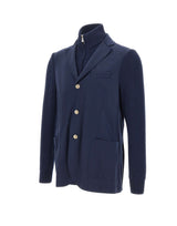 ELEVENTY Giacca monopetto in jersey di lana BLUE Uomo 