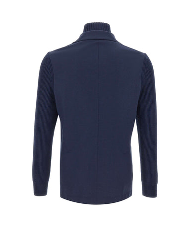 ELEVENTY Giacca monopetto in jersey di lana BLUE Uomo 