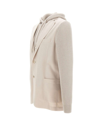 ELEVENTY Giacca con inserti in maglia BEIGE Uomo 