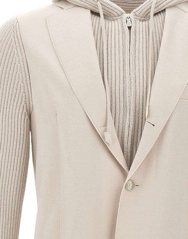 ELEVENTY Giacca con inserti in maglia BEIGE Uomo 