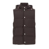 ELEVENTY Gilet imbottito in misto lana BROWN Uomo 