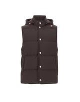 ELEVENTY Gilet imbottito in misto lana BROWN Uomo 