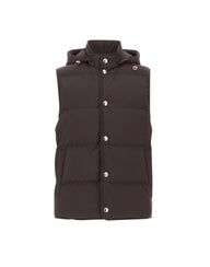 ELEVENTY Gilet imbottito in misto lana BROWN Uomo 