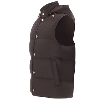 ELEVENTY Gilet imbottito in misto lana BROWN Uomo 