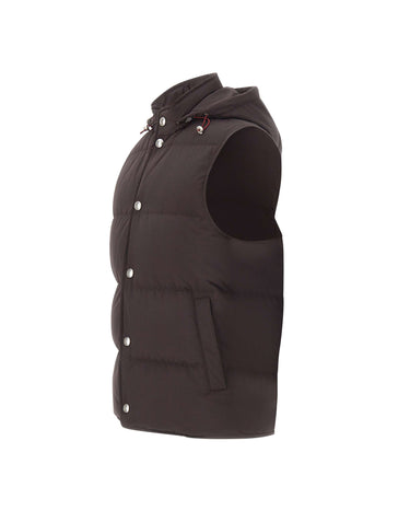 ELEVENTY Gilet imbottito in misto lana BROWN Uomo 