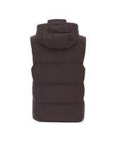 ELEVENTY Gilet imbottito in misto lana BROWN Uomo 