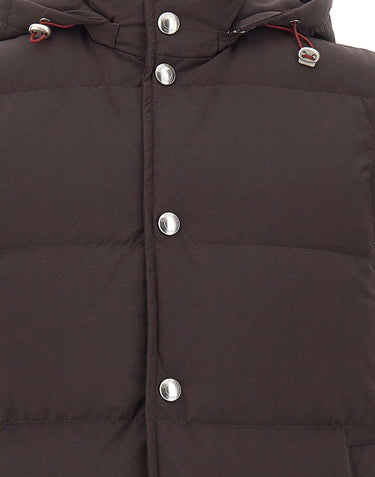 ELEVENTY Gilet imbottito in misto lana BROWN Uomo 