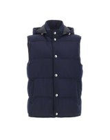 ELEVENTY Gilet imbottito in cashmere BLUE Uomo 