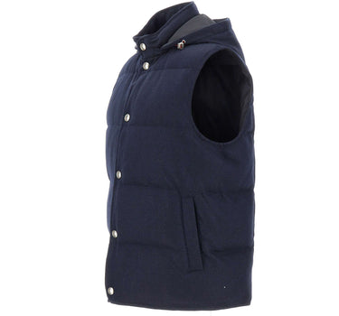 ELEVENTY Gilet imbottito in cashmere BLUE Uomo 