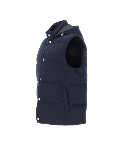 ELEVENTY Gilet imbottito in cashmere BLUE Uomo 