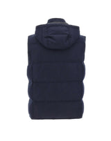 ELEVENTY Gilet imbottito in cashmere BLUE Uomo 