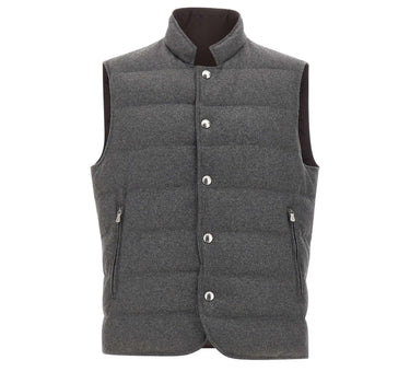 ELEVENTY Gilet reversibile in cascmere e Nylon GREY Uomo 