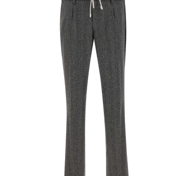 ELEVENTY Pantaloni in misto lana con coulisse GREY Uomo 