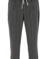ELEVENTY Pantaloni in misto lana con coulisse GREY Uomo 