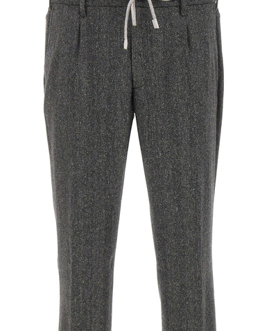 ELEVENTY Pantaloni in misto lana con coulisse GREY Uomo 