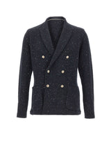 ELEVENTY Blazer doppiopetto in lana e Cashmere BLUE Uomo 