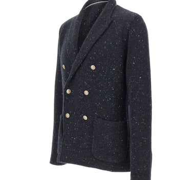 ELEVENTY Blazer doppiopetto in lana e Cashmere BLUE Uomo 