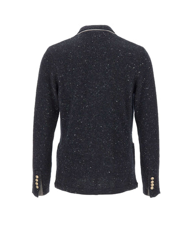 ELEVENTY Blazer doppiopetto in lana e Cashmere BLUE Uomo 
