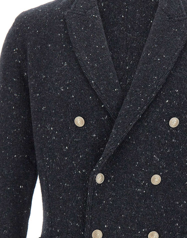 ELEVENTY Blazer doppiopetto in lana e Cashmere BLUE Uomo 