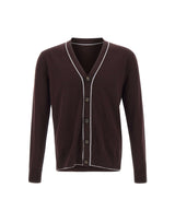 ELEVENTY Cardigan doppio bordino BROWN Uomo 