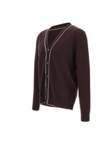 ELEVENTY Cardigan doppio bordino BROWN Uomo 