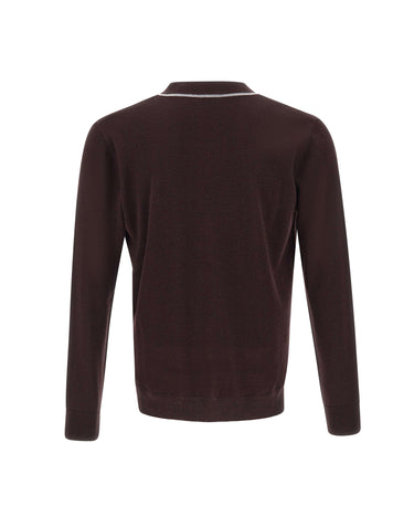 ELEVENTY Cardigan doppio bordino BROWN Uomo 