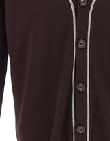 ELEVENTY Cardigan doppio bordino BROWN Uomo 