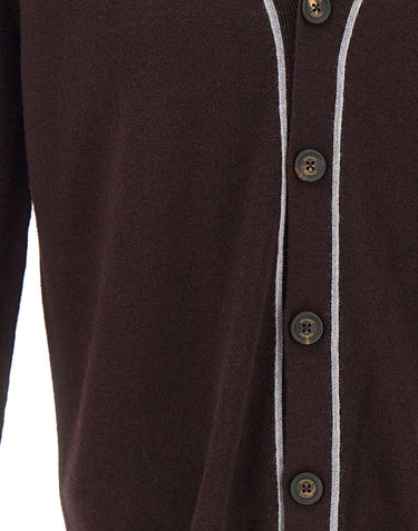ELEVENTY Cardigan doppio bordino BROWN Uomo 