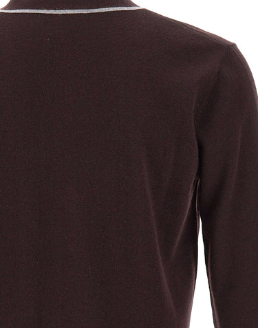 ELEVENTY Cardigan doppio bordino BROWN Uomo 