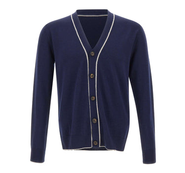 ELEVENTY Cardigan doppio bordino BLUE Uomo 