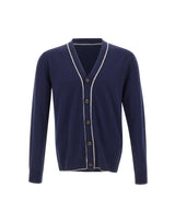 ELEVENTY Cardigan doppio bordino BLUE Uomo 