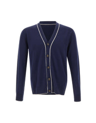 ELEVENTY Cardigan doppio bordino BLUE Uomo 