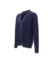 ELEVENTY Cardigan doppio bordino BLUE Uomo 