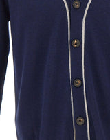 ELEVENTY Cardigan doppio bordino BLUE Uomo 