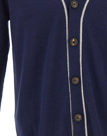 ELEVENTY Cardigan doppio bordino BLUE Uomo 