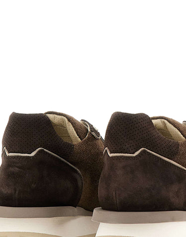 ELEVENTY Sneakers in pelle scamosciata e tessuto BROWN Uomo 