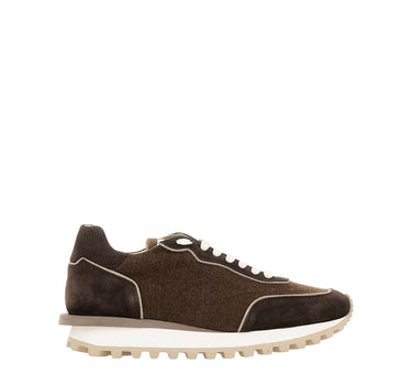 ELEVENTY Sneakers in pelle scamosciata e tessuto BROWN Uomo 