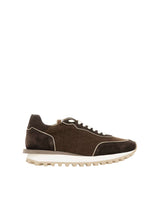 ELEVENTY Sneakers in pelle scamosciata e tessuto BROWN Uomo 