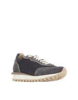ELEVENTY Sneakers in pelle scamosciata e tessuto BLUE Uomo 