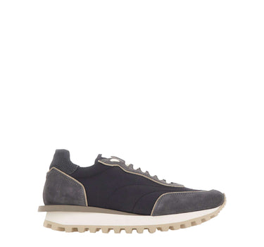 ELEVENTY Sneakers in pelle scamosciata e tessuto BLUE Uomo 