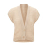 ELEVENTY Cardigan smanicato in mohair e seta BEIGE Donna 