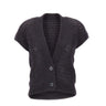 ELEVENTY Cardigan smanicato in mohair e seta GREY Donna 